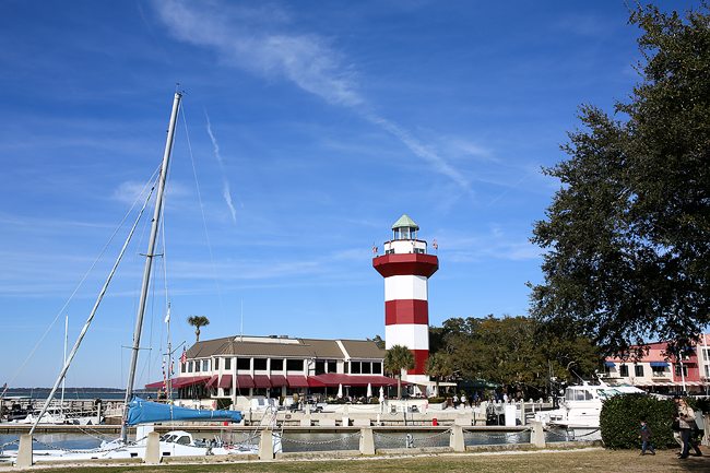 Lighthouse on the harbor in Hilton Head